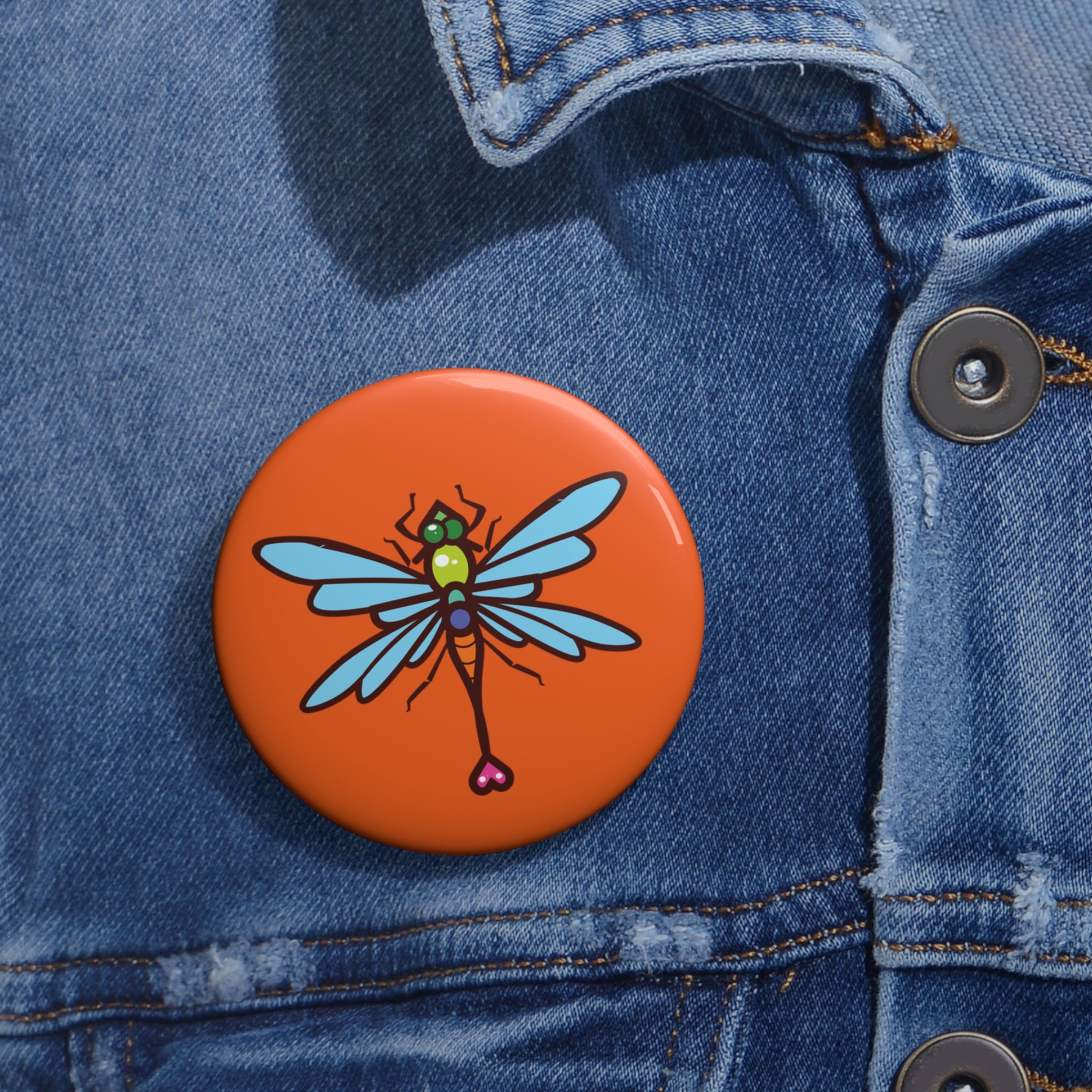 Dragonfly Button (orange)