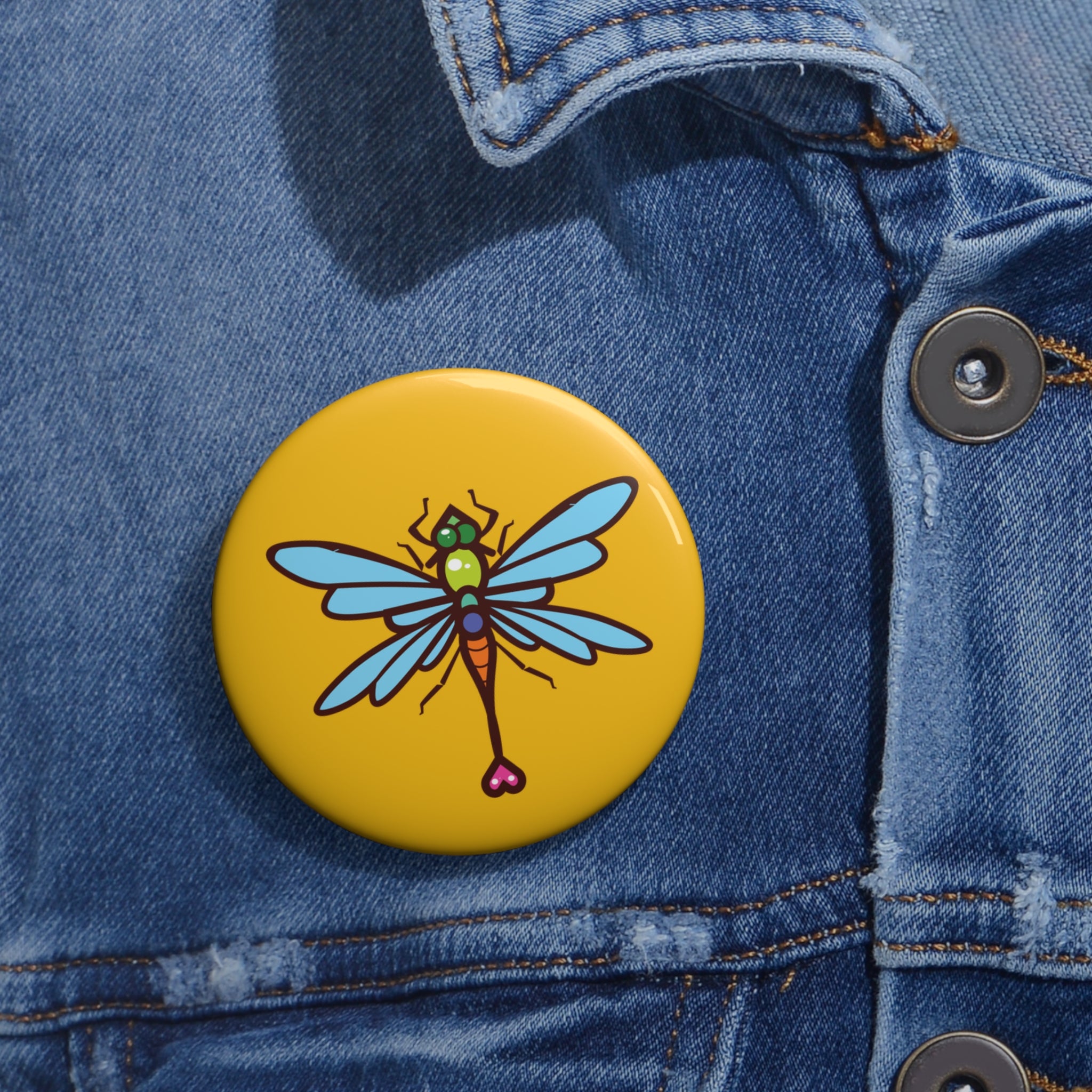 Dragonfly Button (yellow)